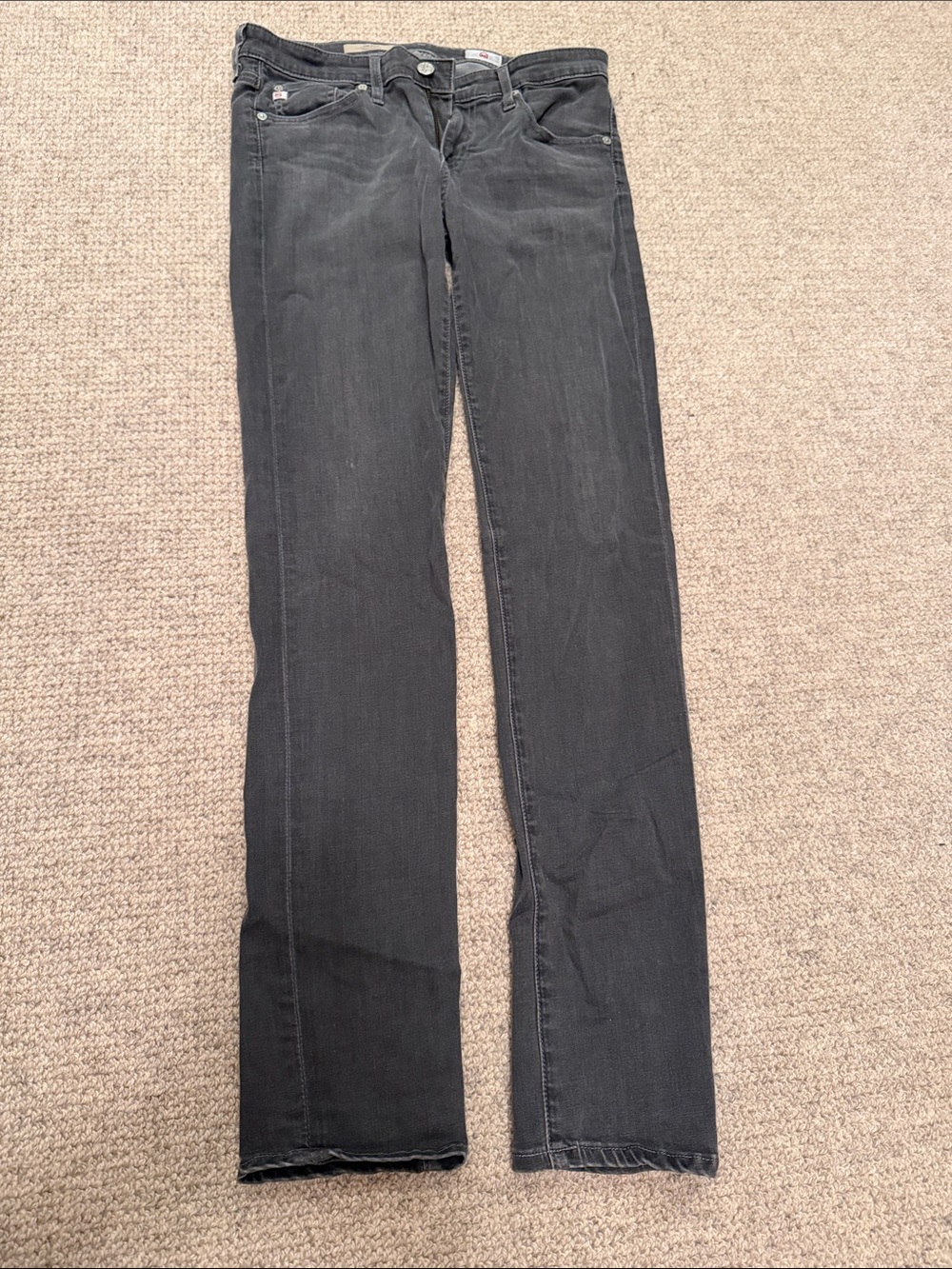 AG Adriano Goldschmied Women's Grey The Stilt Cigarette Leg